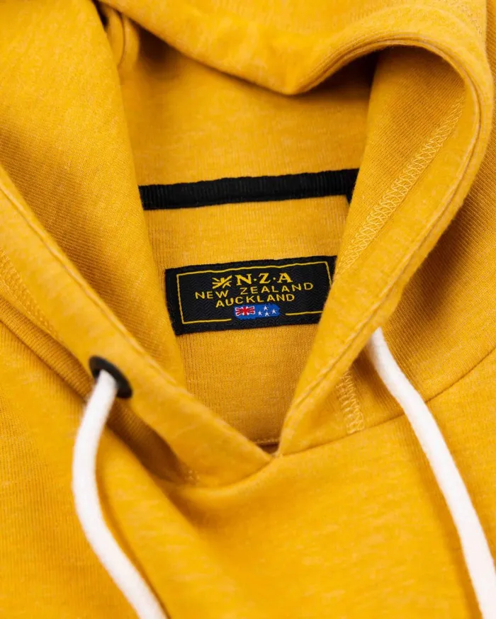 Men Sweatshirts NZA New Zealand Auckland Ochre Yellow Hoodie With Logo 8211 Warm Ocre