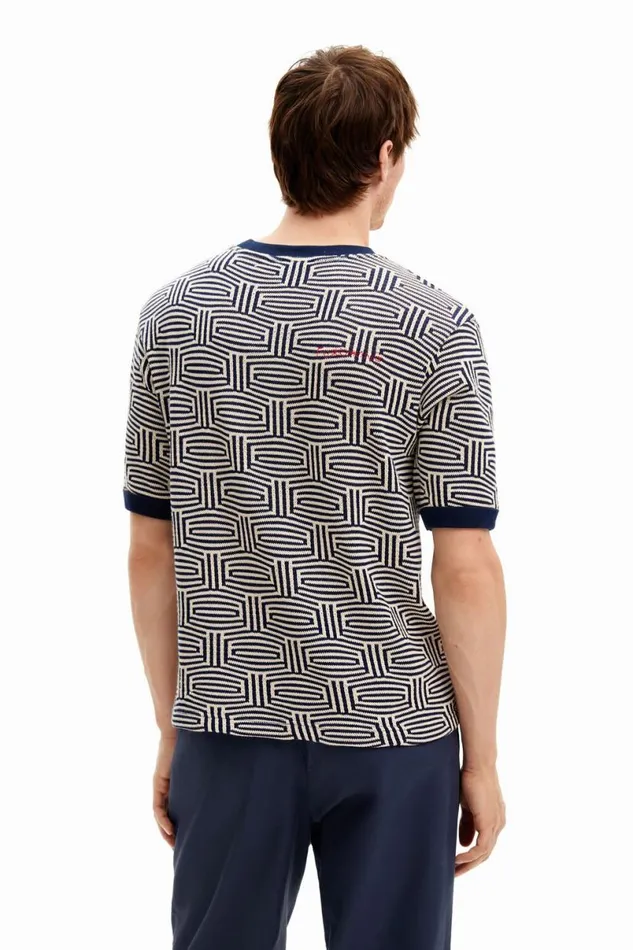 Men Tshirts Desigual Geometric Print Tshirt