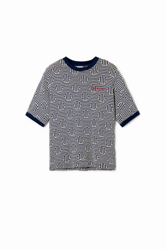 Men Tshirts Desigual Geometric Print Tshirt