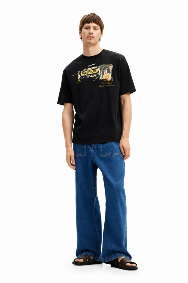 Men Tshirts Desigual Japanesestyle Illustration Tshirt