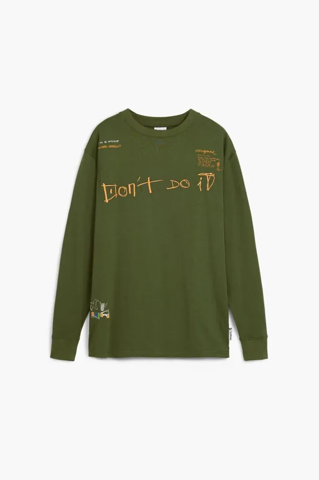 Men Tshirts Desigual Longsleeve Message Tshirt