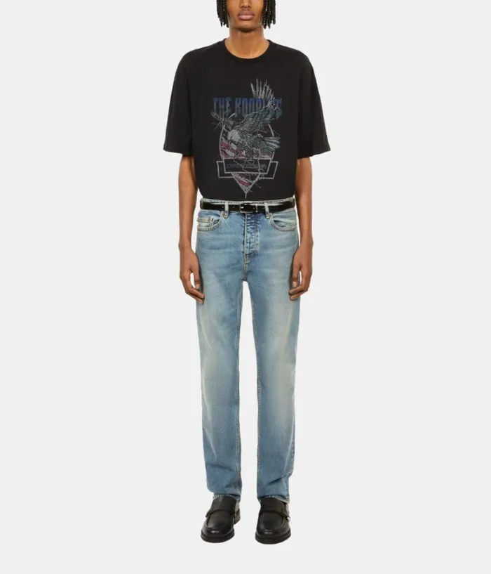 Men Tshirts THE KOOPLES Black Tshirt With Chaos Eagle Serigraphy