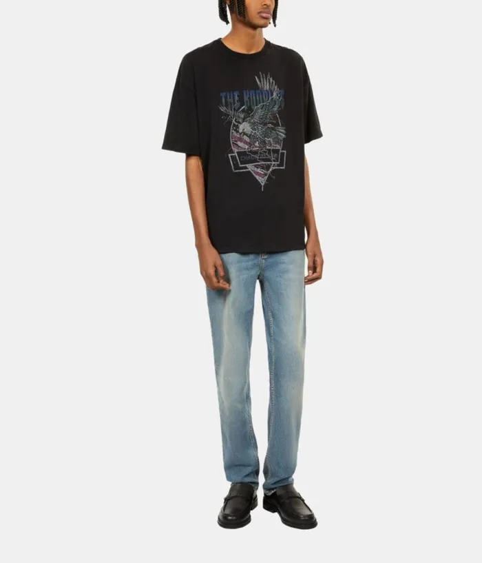 Men Tshirts THE KOOPLES Black Tshirt With Chaos Eagle Serigraphy Men Tshirts THE KOOPLES Black Tshirt With Chaos Eagle Serigraphy