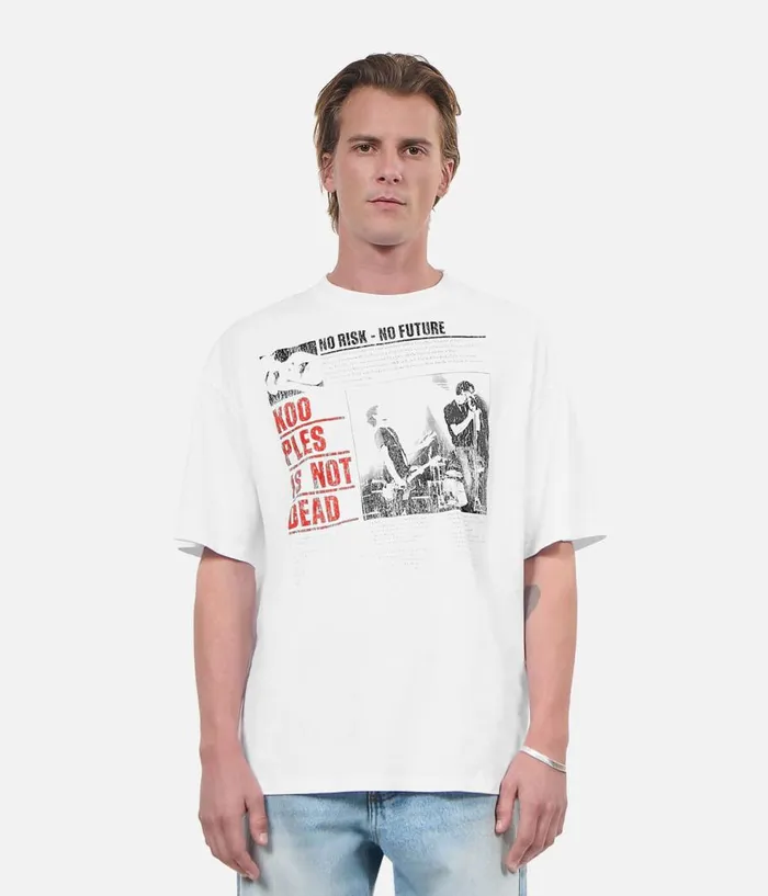 Men Tshirts THE KOOPLES Ecru Serigraphy Tshirt