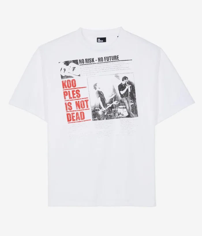 Men Tshirts THE KOOPLES Ecru Serigraphy Tshirt