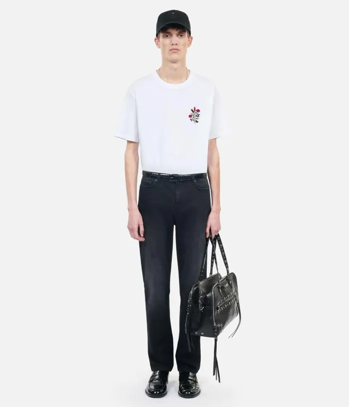 Men Tshirts THE KOOPLES White Tshirt With Eternal Life Embroidery