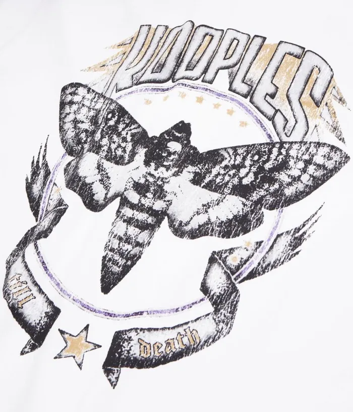 Men Tshirts THE KOOPLES White Tshirt With Skull Butterfly Serigraphy Men Tshirts THE KOOPLES White Tshirt With Skull Butterfly Serigraphy