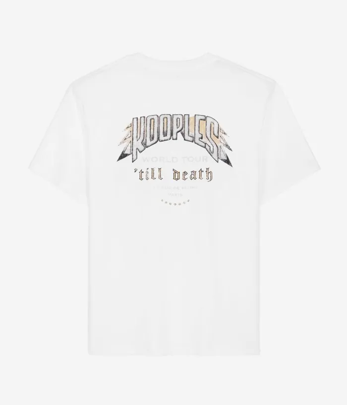 Men Tshirts THE KOOPLES White Tshirt With Skull Butterfly Serigraphy Men Tshirts THE KOOPLES White Tshirt With Skull Butterfly Serigraphy