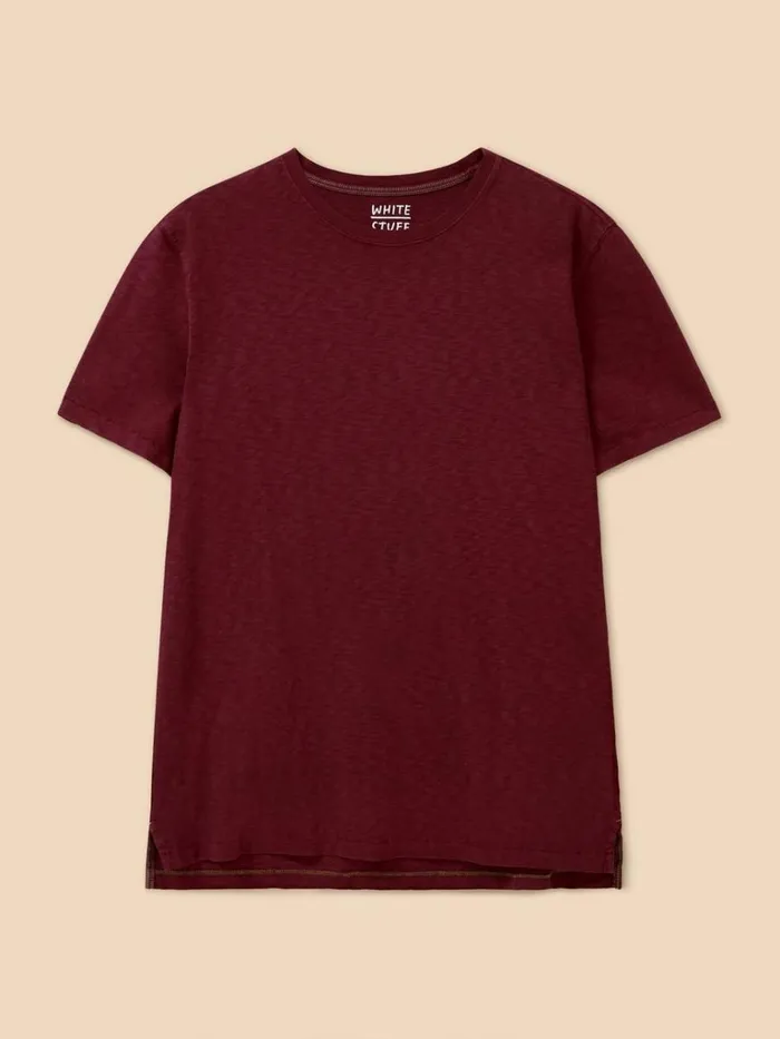 Men TSHIRTS White Stuff Abersoch Short Sleeve Tee Dk Plum