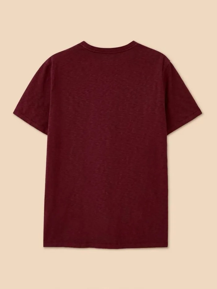 Men TSHIRTS White Stuff Abersoch Short Sleeve Tee Dk Plum
