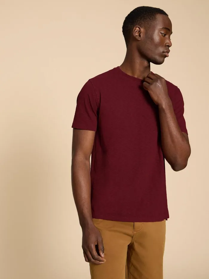 Men TSHIRTS White Stuff Abersoch Short Sleeve Tee Dk Plum