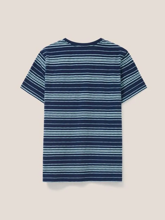 Men TSHIRTS White Stuff Abersoch Stripe SS Tee Dark Navy