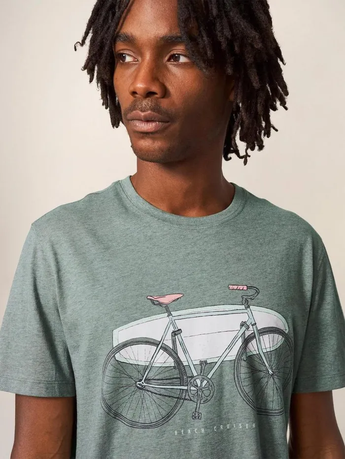Men TSHIRTS White Stuff Beach Crusier Graphic Tee Dusty Green Men TSHIRTS White Stuff Beach Crusier Graphic Tee Dusty Green