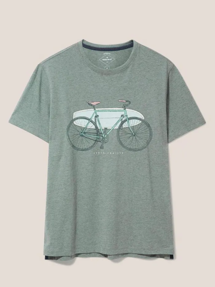 Men TSHIRTS White Stuff Beach Crusier Graphic Tee Dusty Green Men TSHIRTS White Stuff Beach Crusier Graphic Tee Dusty Green