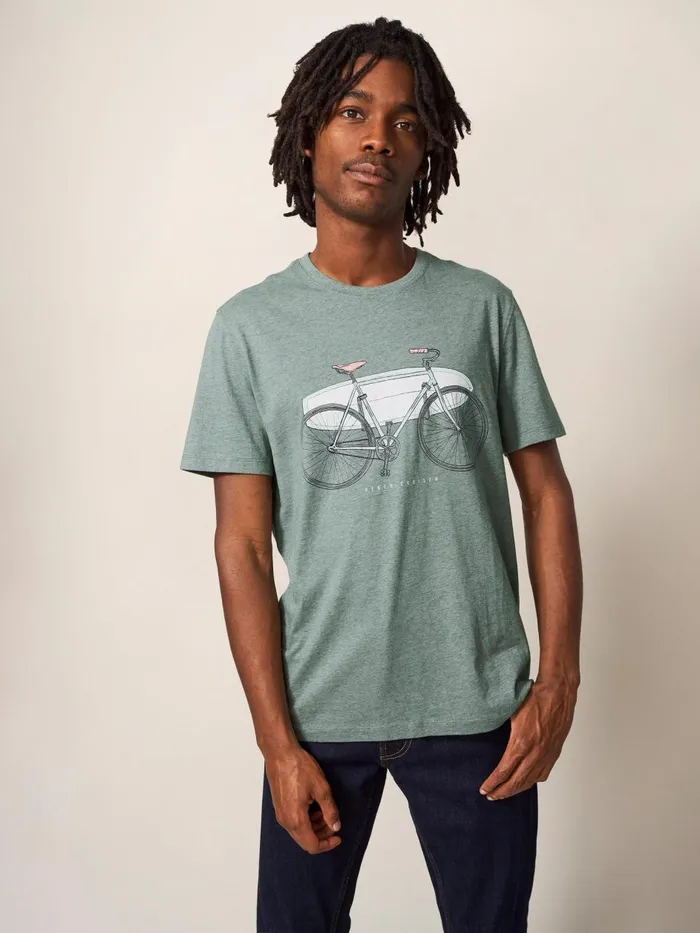 Men TSHIRTS White Stuff Beach Crusier Graphic Tee Dusty Green Men TSHIRTS White Stuff Beach Crusier Graphic Tee Dusty Green