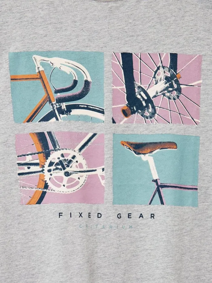 Men TSHIRTS White Stuff Fixed Gear Graphic Tee Grey Marl Men TSHIRTS White Stuff Fixed Gear Graphic Tee Grey Marl