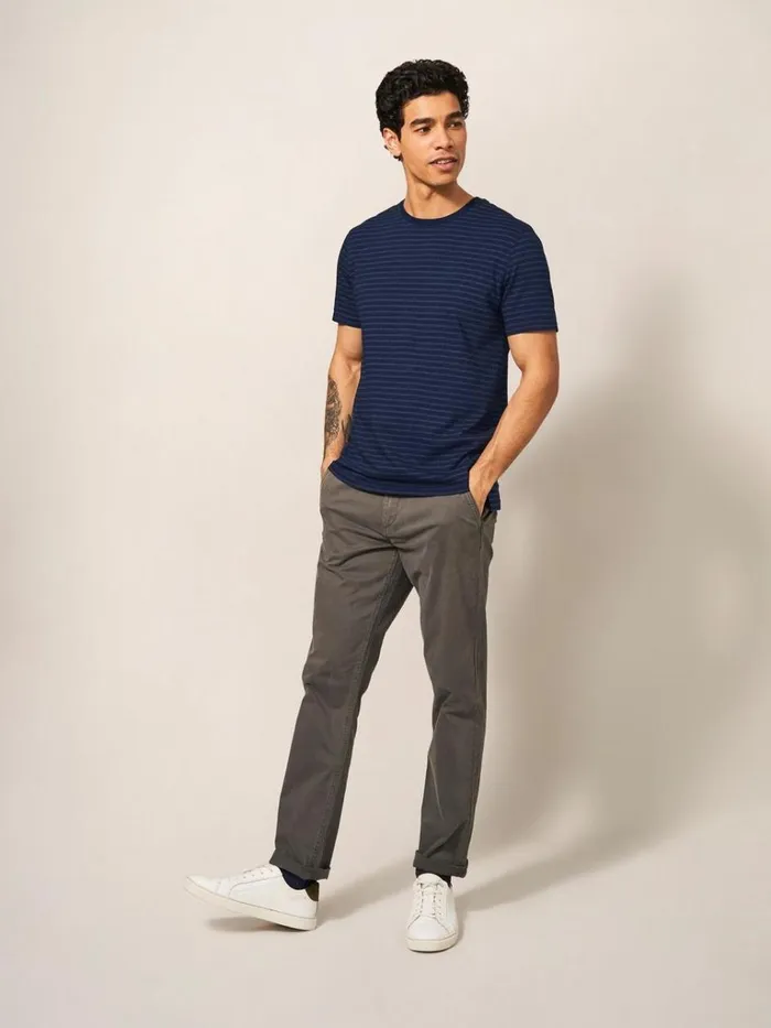 Men TSHIRTS White Stuff Interest Indigo Stripe Tee Indigo Blue