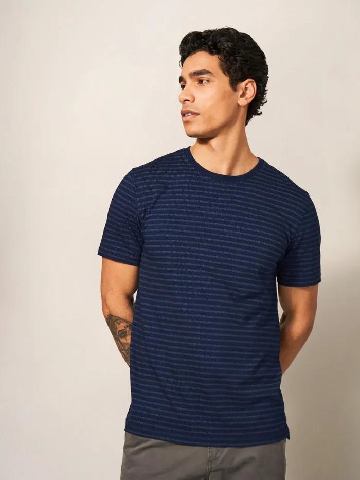 Men TSHIRTS White Stuff Interest Indigo Stripe Tee Indigo Blue Men TSHIRTS White Stuff Interest Indigo Stripe Tee Indigo Blue
