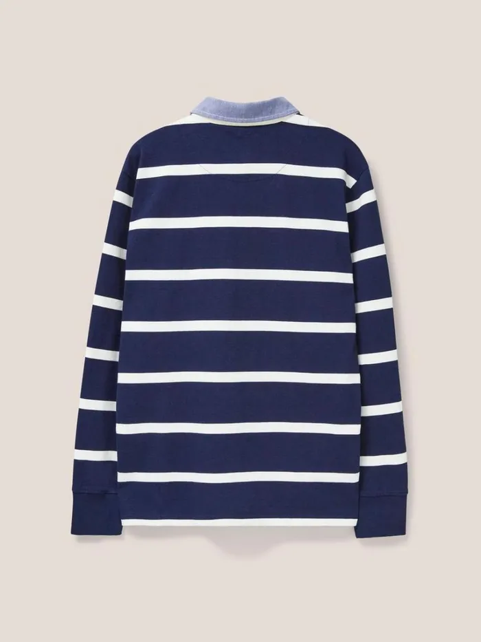 Men TSHIRTS White Stuff Raven Striped Rugby Dark Navy