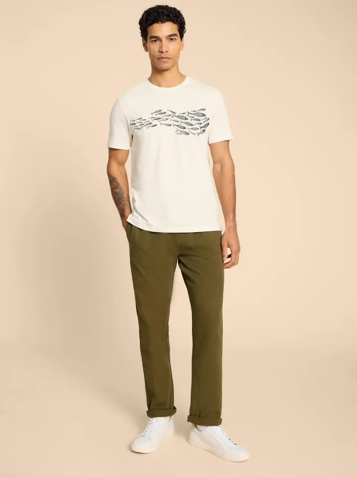 Men TSHIRTS White Stuff Shoal Fish Graphic Tee White Print Men TSHIRTS White Stuff Shoal Fish Graphic Tee White Print