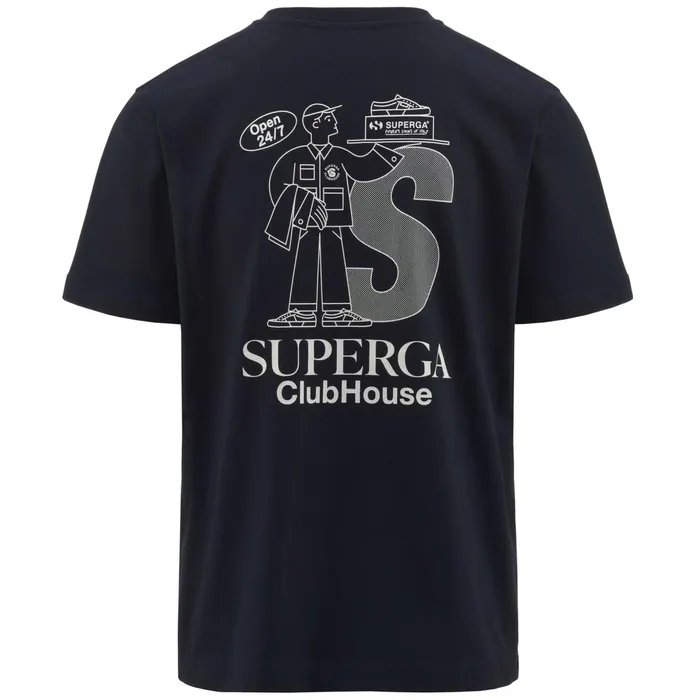 Men TShirtsTop Unisex TSHIRT SUPERGA CLUBHOUSE TShirt NAVYWHITE AVORIO Superga TShirts