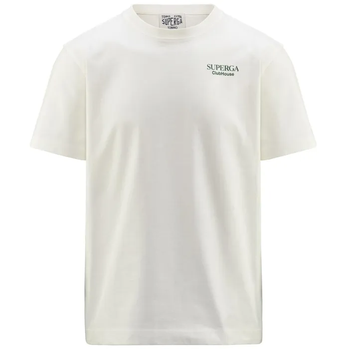 Men TShirtsTop Unisex TSHIRT SUPERGA CLUBHOUSE TShirt WHITE AVORIOGREEN Superga TShirts