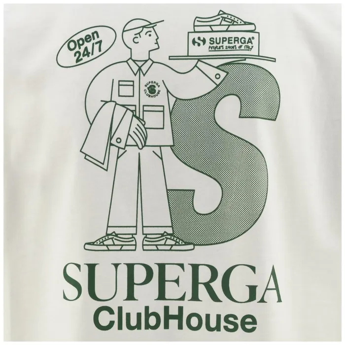 Men TShirtsTop Unisex TSHIRT SUPERGA CLUBHOUSE TShirt WHITE AVORIOGREEN Superga TShirts