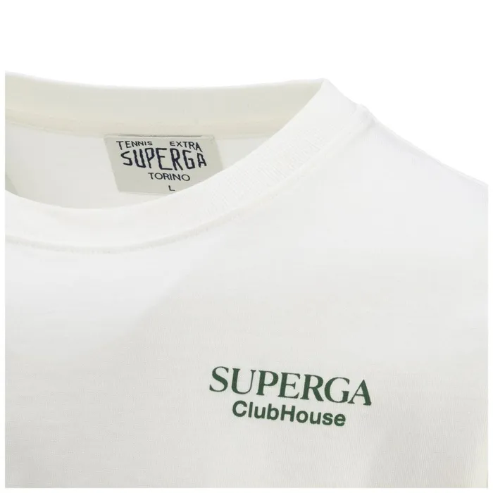 Men TShirtsTop Unisex TSHIRT SUPERGA CLUBHOUSE TShirt WHITE AVORIOGREEN Superga TShirts
