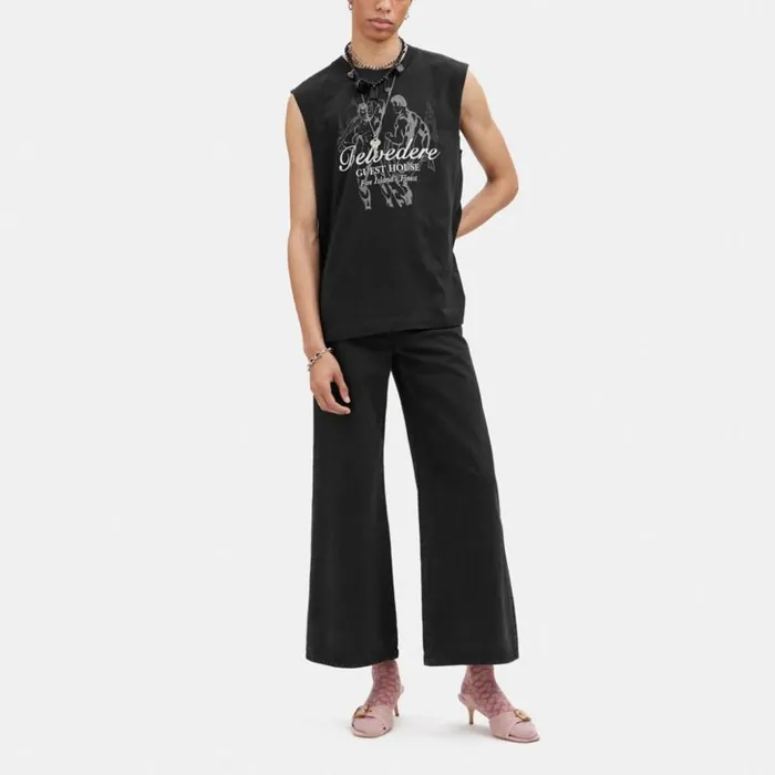 Men Tank Top With Belvedere Guest House Graphic Washed Black Coach Tops and Bottoms Men Tank Top With Belvedere Guest House Graphic Washed Black Coach Tops and Bottoms