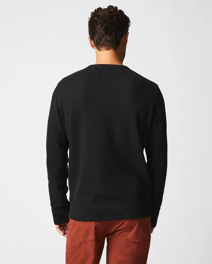 Men Thermal LS Crew Black Billy Reid Sweaters and Sweatshirts