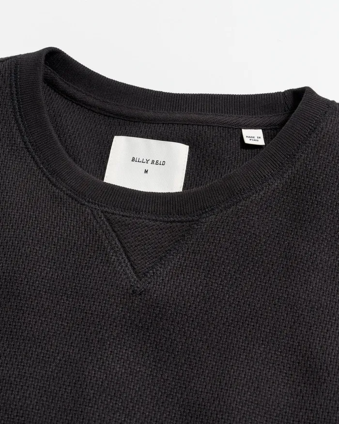 Men Thermal LS Crew Black Billy Reid Sweaters and Sweatshirts