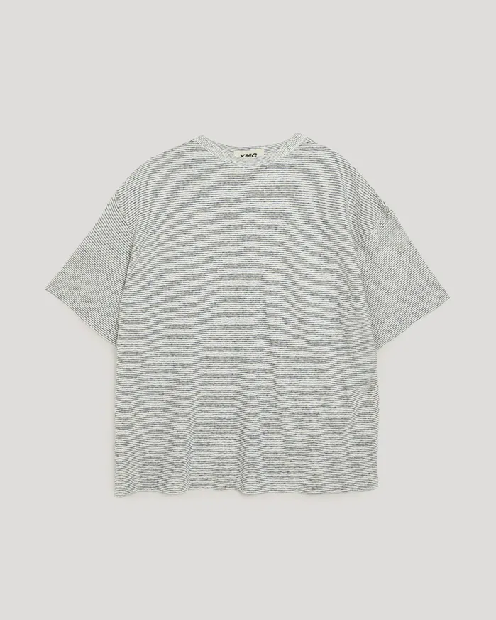Men Triple TShirt Ecru Stripe YMC Tops and TShirts