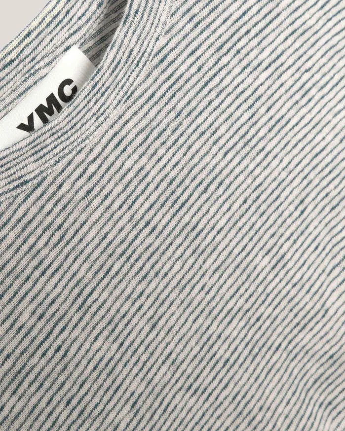 Men Triple TShirt Ecru Stripe YMC Tops and TShirts