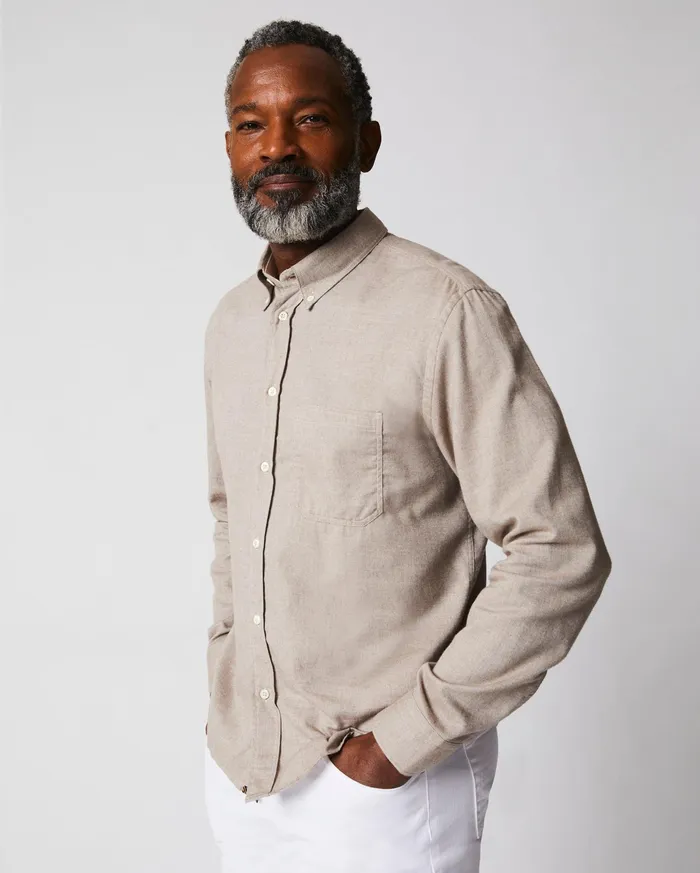 Men Tuscumbia Classic Shirt Tan Billy Reid Shirting