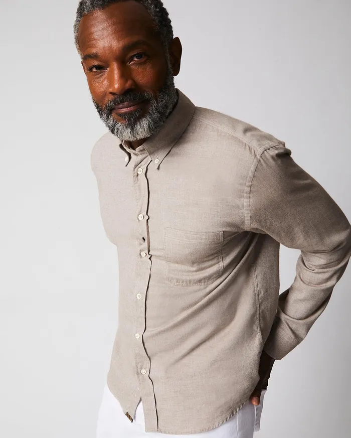 Men Tuscumbia Classic Shirt Tan Billy Reid Shirting