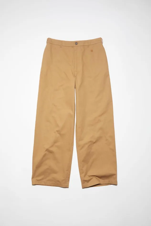 Men Twill Chino Trousers Camel Brown Acne Studios Trousers