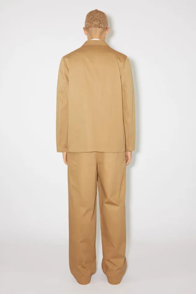 Men Twill Cotton Tailored Jacket Camel Brown Acne Studios Outerwear
