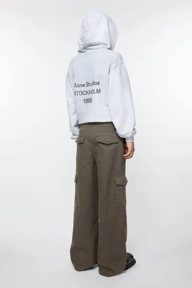 Men Twill Trousers Khaki Green Acne Studios Trousers