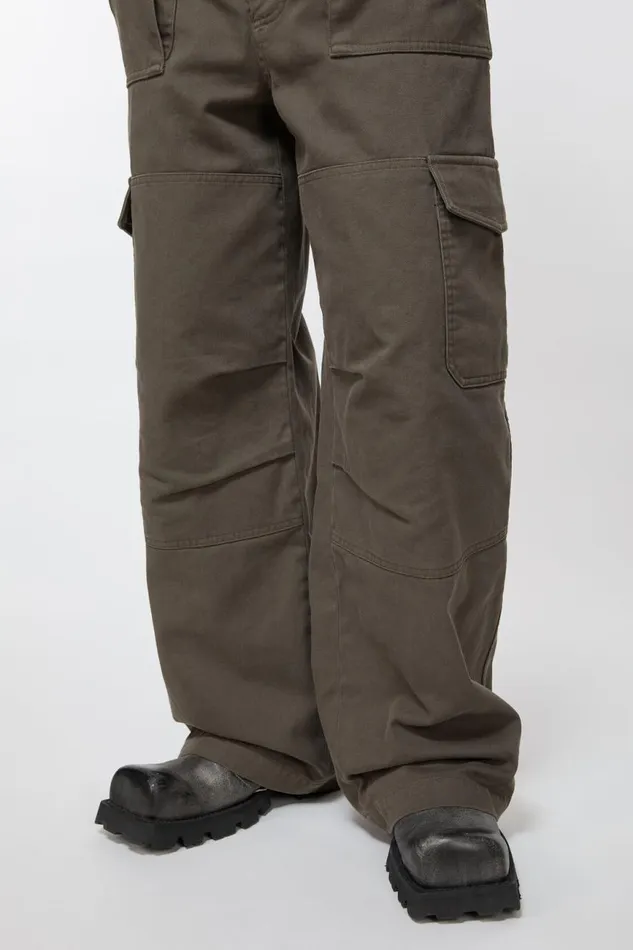 Men Twill Trousers Khaki Green Acne Studios Trousers