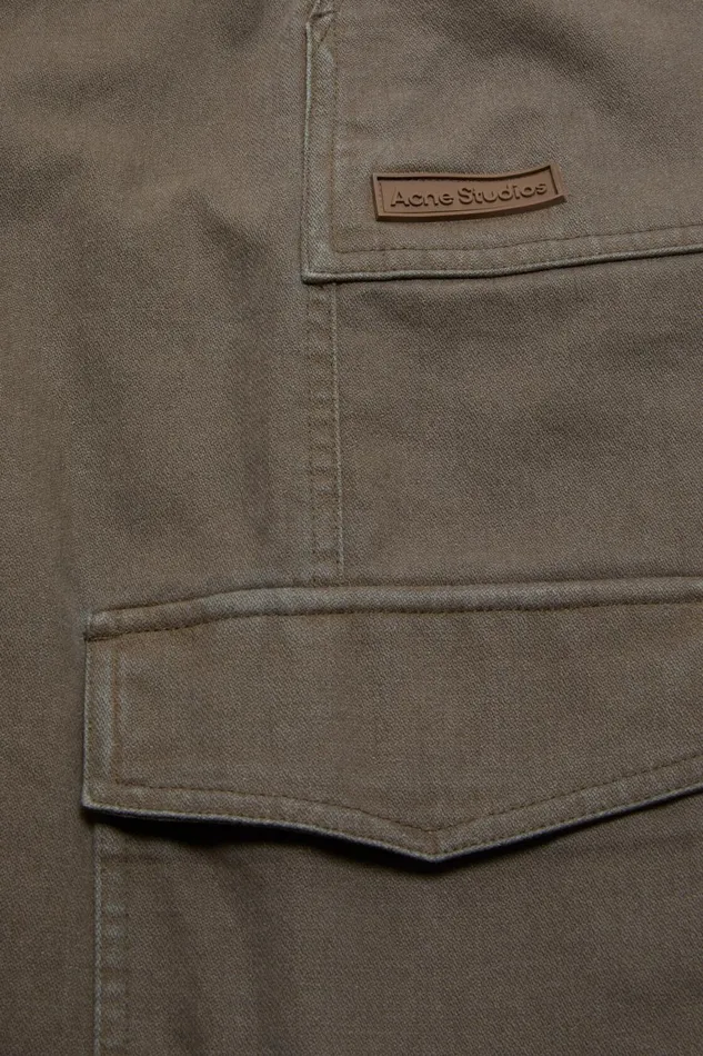 Men Twill Trousers Khaki Green Acne Studios Trousers