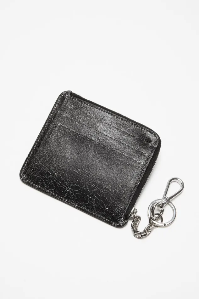 Men Zip Leather Wallet Black Acne Studios Small Leather Goods