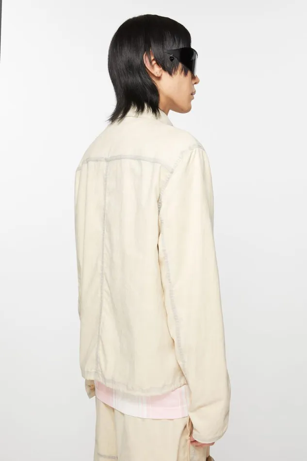 Men Zipper Jacket Beige Acne Studios Outerwear