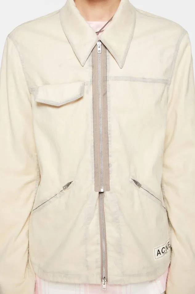 Men Zipper Jacket Beige Acne Studios Outerwear
