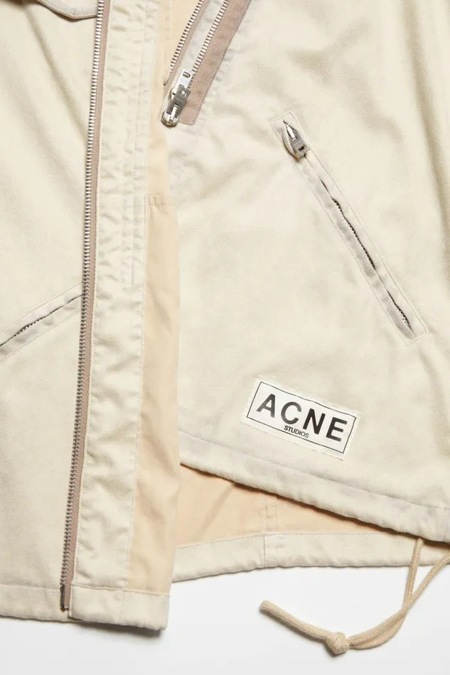 Men Zipper Jacket Beige Acne Studios Outerwear