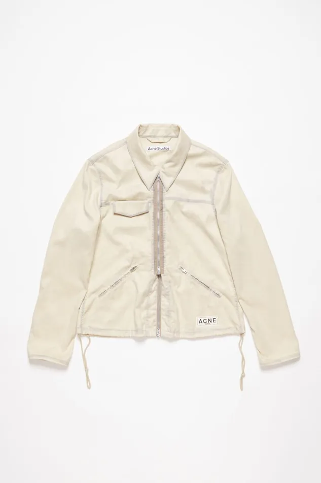 Men Zipper Jacket Beige Acne Studios Outerwear
