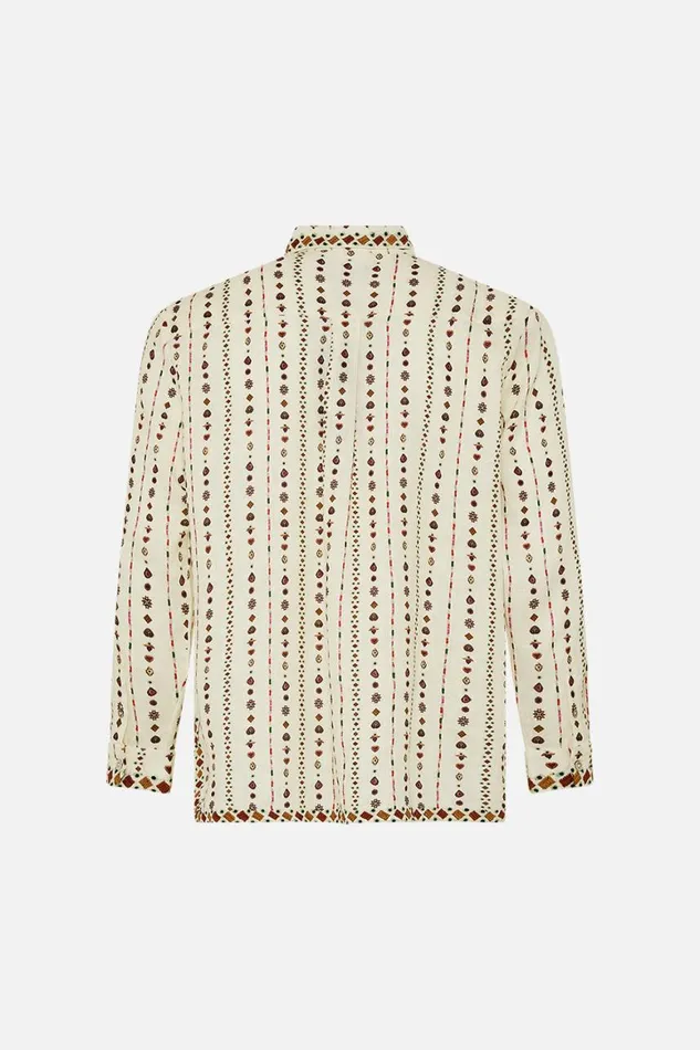 MENS HALF PLACKET TUNIC SHIRT NOMAD NATURE Nomad Nature Mens Camilla Shirts
