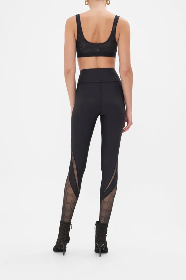 MESH ROUND NECK CROP SOLID BLACK Solid Black Womens Camilla Bras and Underwear