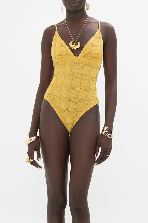 MESH TRI BODYSUIT GOLD Gold Womens Camilla Bras and Underwear