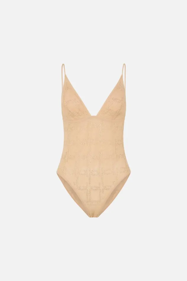 MESH TRI BODYSUIT SOLID NUDE Solid Nude Womens Camilla Bras and Underwear
