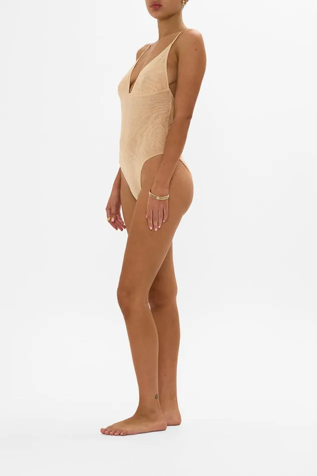 MESH TRI BODYSUIT SOLID NUDE Solid Nude Womens Camilla Bras and Underwear